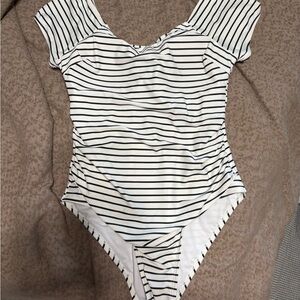 Striped Black and White Bodysuit